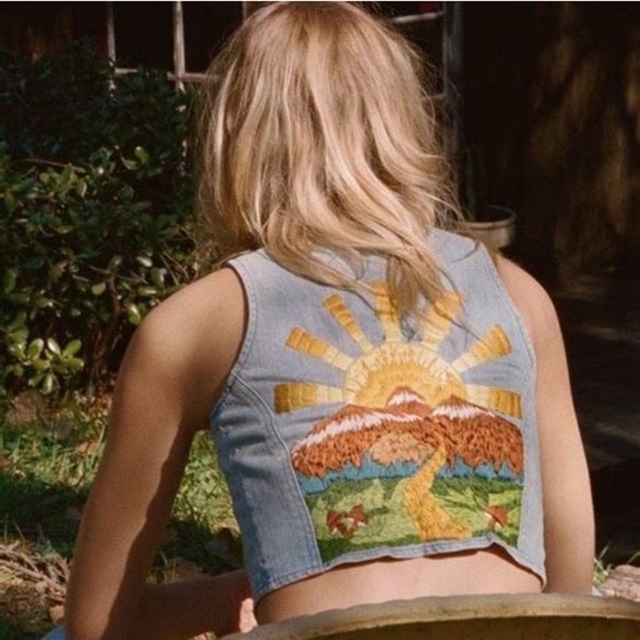 Stoned Immaculate Jackets & Blazers - Stoned Immaculate "Let the Sunshine In" Embroidered Vest